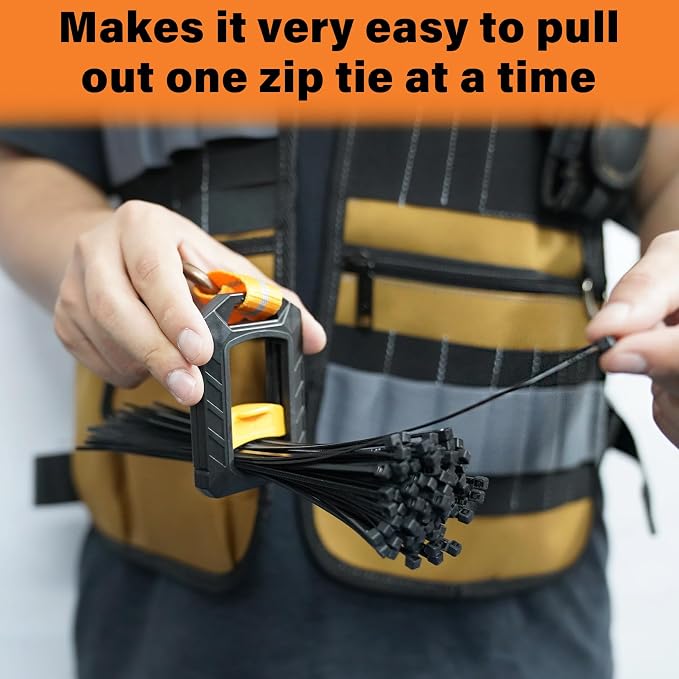 MELOTOUGH 2pcs Zip Tie Holder,Zip Tie Organizer for Zipties Arrangement, Cable Tie Holder Multi-Purpose Indoor and Outdoor Use（Black）