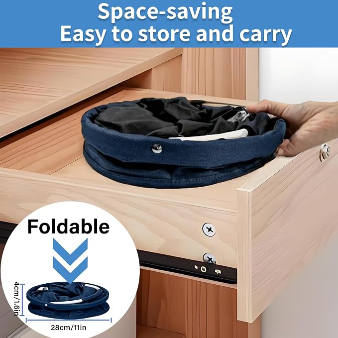 17L Foldable Storage Basket Cleaning Caddy with Handle Portable Multi Cleaning Bucket Bag for Home, Garden, Outdoor Camping (Blue)