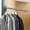 Valet Rod for Closet Pull Out, 12" Adjustable extending closet rod, Standard Retractable closet rod organization rack, Valet Clothing Hanger Rods Extender for Wardrobe Laundry (Blue-Gray Phantom)