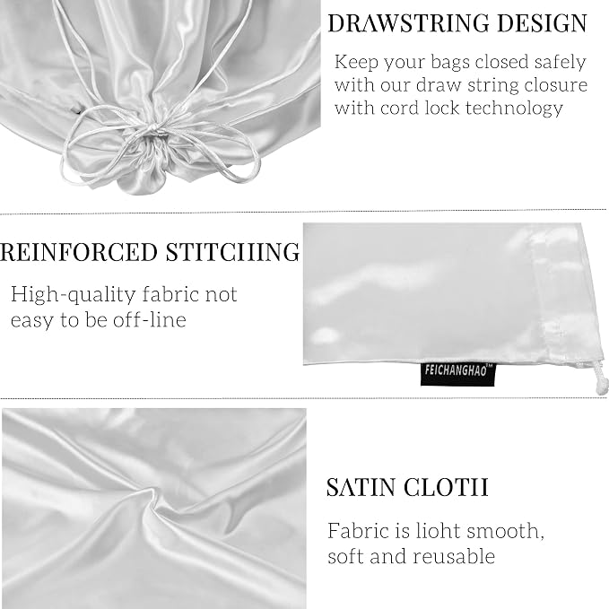 12 Pack Dust Bags for Handbags Storage Silk Cloth Bag With Drawstring Travel Storage Pouch for Handbag Purse Shoes Boots