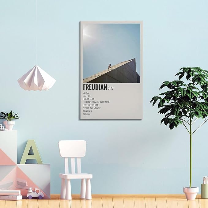 Daniel Caesar Poster Freud Canvas Poster Bedroom Modern Home Aesthetic Canvas Decoration Landscape Office Valentine's Day Birthday Gift 08x12inch(20x30cm) Frame-style