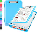 Sooez Clipboard with Storage, Clip Board 8.5 x 11 with Pen Holder, Plastic Organization Case Box for Letter Legal A4 Size Paper, Low Profile Clip, Nurses Teachers Must Haves, School & Office Supplies