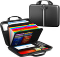 Fireproof Document Organizer with Lock, Rigid EVA File Box with 13-Pocket Accordion Folder for Important Documents & Tablets under 11", Lightweight Safe Storage for Home, Office & Travel (Small Size)