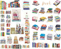 Seasonstorm Vintage Books School Study Precut Anti-UV Waterproof Decoration Album Planner Stickers Scrapbooking Diary Sticky Paper Flakes (PK021)
