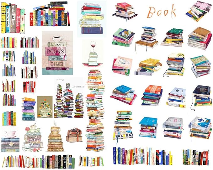 Seasonstorm Vintage Books School Study Precut Anti-UV Waterproof Decoration Album Planner Stickers Scrapbooking Diary Sticky Paper Flakes (PK021)