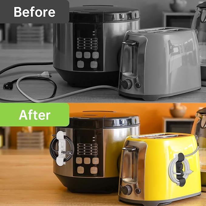 Daisyhome 6PCS Cord Organizer for Appliances, Upgraded Appliance Cord Wrap | Cord Holder Stick on Pressure Cooker, Coffee Maker, Air Fryer and Blender