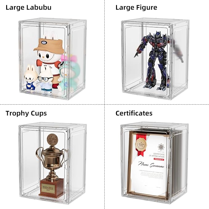 Boot Storage Organizer Tall Boot Shoe Storage Box for Closet 4 Pack Super Large Plastic Boots Container for Storage, Stackable Display Case for Collectibles, Backpack, Helmet, White