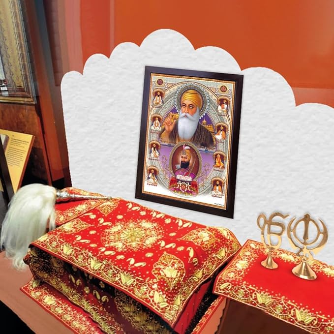 Lord Sikh Guru poster print with frame for Home Decor and Gifting Purpose (229-6)