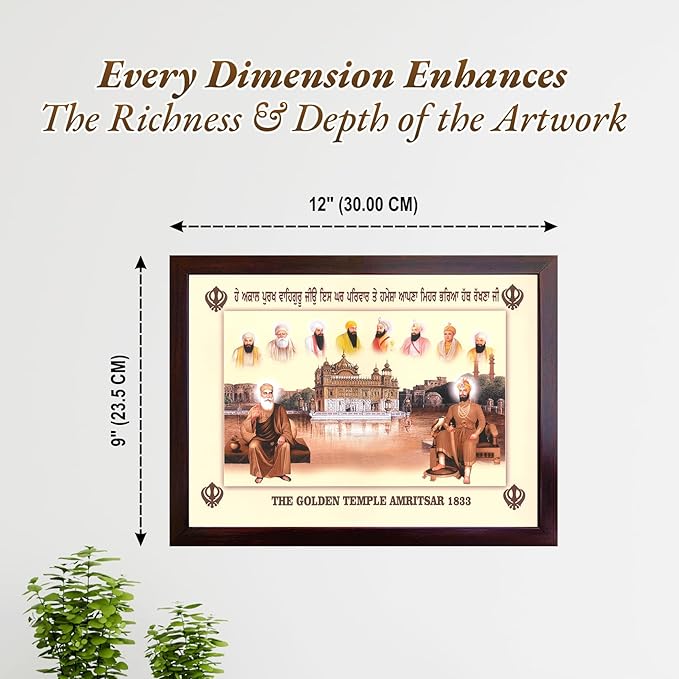Lord Sikh Guru poster print with frame for Home Decor and Gifting Purpose (229-123)