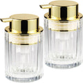 Amolliar Foaming Soap Dispenser, Plastic Pump Clear Glass Soap Dispenser, 8OZ Refillable Hand Soap Dispenser for Bathroom, Kitchen, Shower, Soap Pump Bottle for Liquid or Lotion Dispenser(Gold 2 Pack)