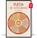 LOLUIS Mental Health Poster, La Salud Mental Spanish Learning Tools Educational Supplies Art Print (Rueda De Autocuidado, Custom Frame Type)