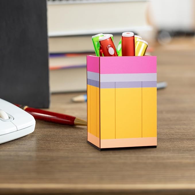Weysat 2 Pcs Acrylic Pencil Shaped Pen Holder Cup for Desk Acrylic Desk Accessories Stationery Make up Brush Storage Organizer Back to School Gift for Teacher Classroom School Office Storage