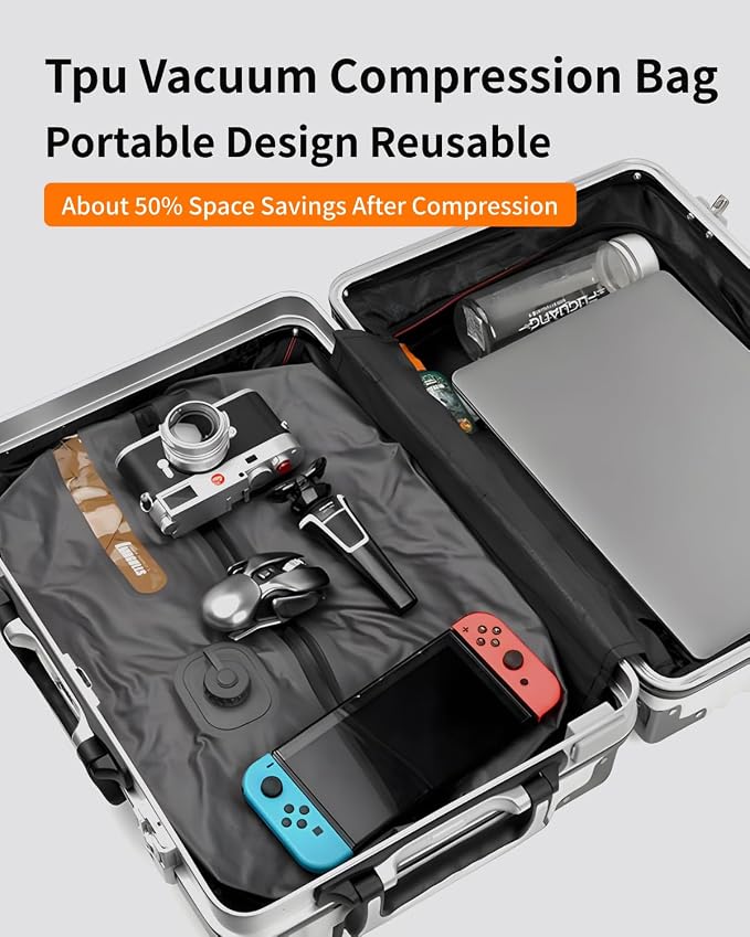 25L Travel Vacuum Bag with Built-in Pump,for Carry-On Suitcase and Backpack