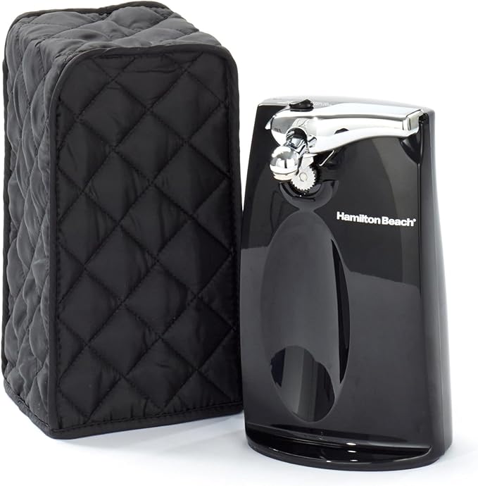 Covermates Keepsakes Can Opener Cover – Quilted Electric Appliance Protector for Kitchen Counter Storage – Dust & Stain Resistant – Washable Slip-On Design, Black