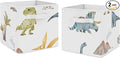 Sweet Jojo Designs Set of 2 Collapsible Fabric Storage Cubes (Watercolor Dinosaur Dino) for Boys, Baby, Kids, Childrens Foldable Bins Organizer Boxes Toys (Blue & Green, Modern Dinosaurs, Jurassic)