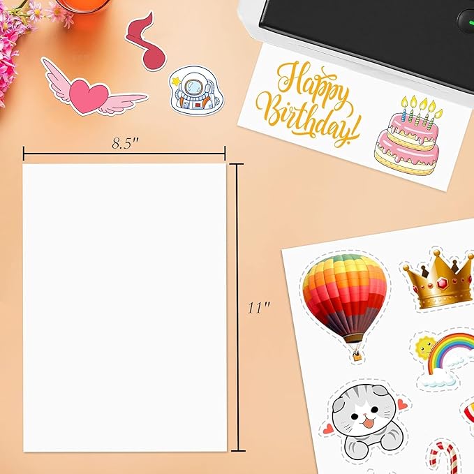 2000 Full Sheets Sticker Paper for Laser & Ink Jet Printers, 8.5" x 11" Full Sheet Address Shipping Label, 2000 Sheets 2000 Labels