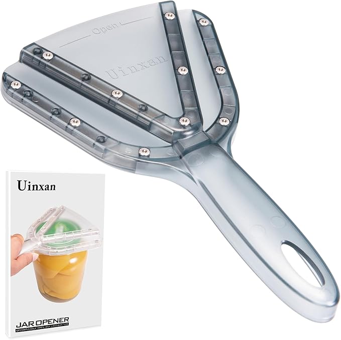 Uinxan Jar Opener for Weak Hand & Seniors with Arthritis,Easy Twist Off Bottle Caps,Patent | Unique Kitchen Gadgets,Handheld Lid Top Open for Elderly/Women/Men (Blue)