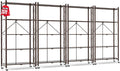 ALANNG 70.7" H Metal Storage Shelves, 5 Tier Folding Shelf on Wheels | Heavy Duty, No Assembly, Rolling, Collapsible Rack Unit for Kitchen, Basement, Pantry (Vintage Brown,4 Pack)
