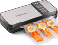 Guy Fieri's Flavortown Compact Vacuum Sealer, Dry & Moist Modes | Built-In Roll Storage, Includes 5 Quart Bags, 10ft Roll & Accessory Hose