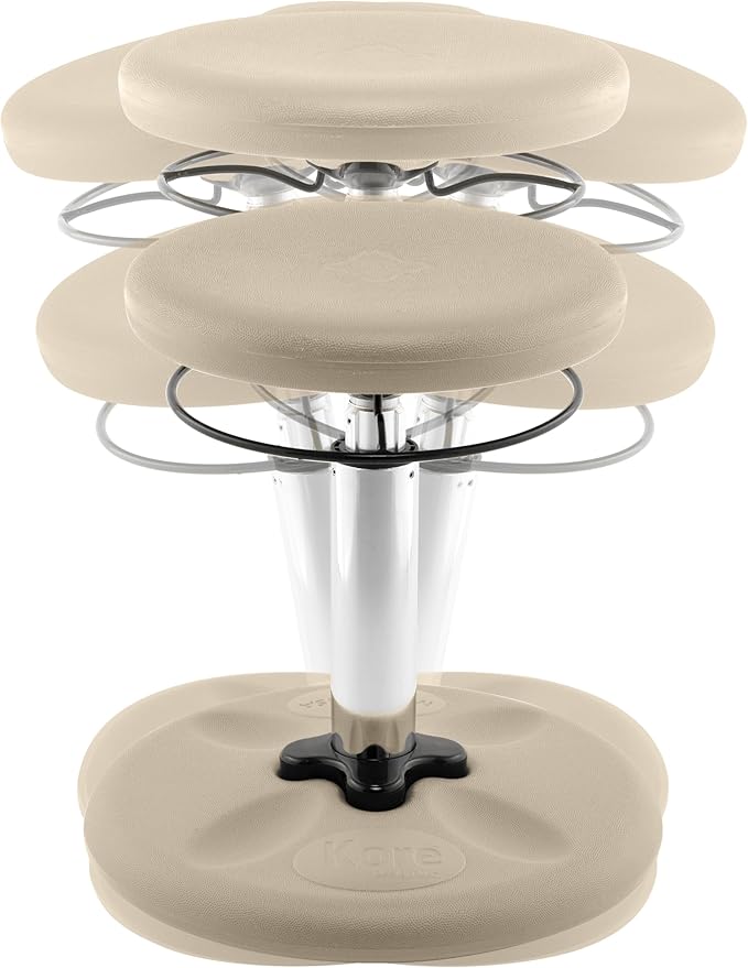 KORE DESIGN Adjustable Wobble Stool Chair, Girls/Boys Kid Desk Stools, Ergonomic Small Office Chairs, Flexible Seating, Active Kids, ADD/ADHD, Classroom, Home, Age 6-11, Standard (14-19in) Sand Dollar