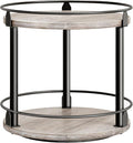 YATINEY Lazy Susan Organizer, Rotating Spice Rack, 2 Tier Spice Turntable Organizer, Industrial Turntable Spice Holder, for Kitchen Countertop and Cabinet, Compact and Versatile, Greige SR22BG