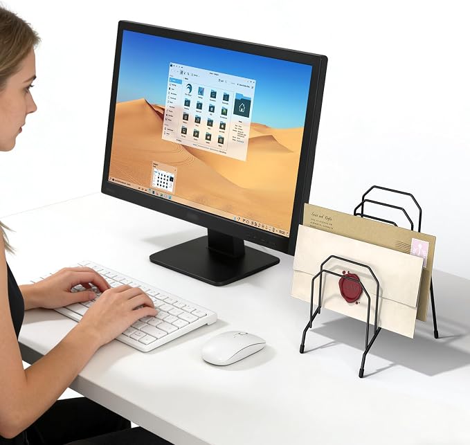 Gawerk Incline Desk Mail Organizer Letter Holder with 6-Section 4 Pack