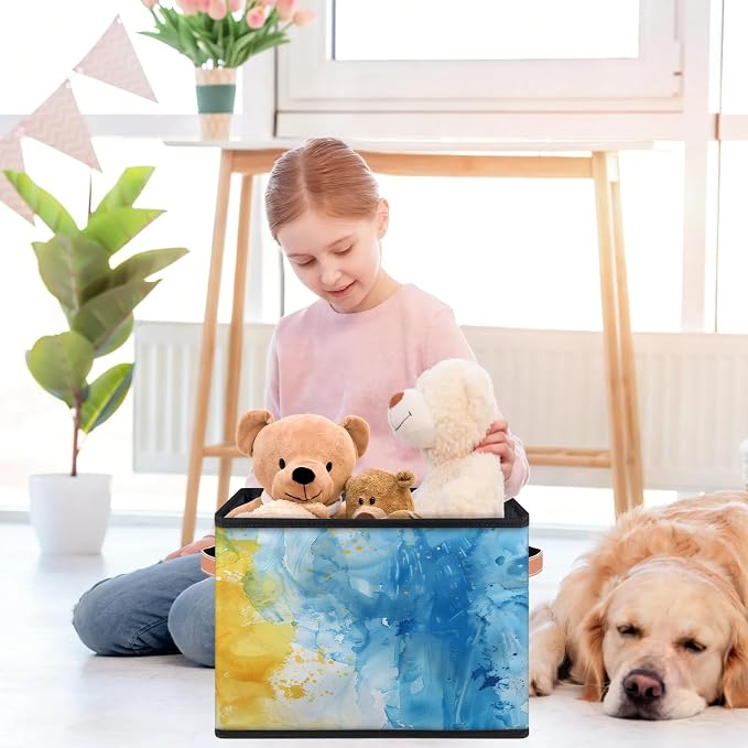 Marble Closet Storage Bin, Foldable Storage Baskets for Shelves, Decorative Shelf Organizer Modern Art Fabric Cube Bin for Living Room Bedroom Home Dorm