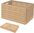 Collapsible Storage Bins, 23x15 Inches Plastic Stackable Utility Crates with Handles, Large Folding Containers Dolly Folding Baskets for Farm Home Office Organizing Tools, Books, Food, Drinks