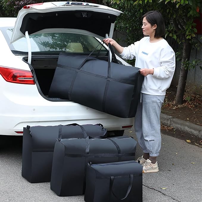 230L Jumbo Moving Bags 2 Pack Dorm Packing Black Heavy Duty Reusable Comforter Oxford Cloth Size Waterproof Storage Bags