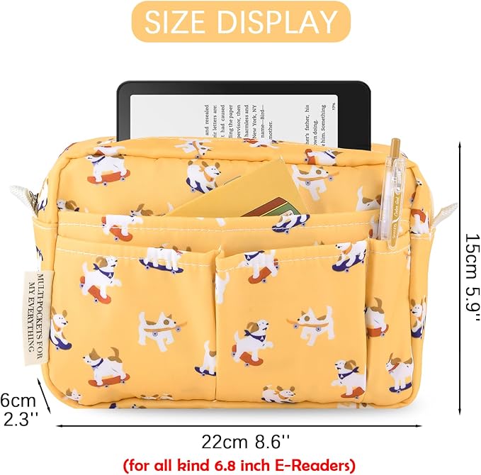 Multiple Pockets Portfolio Organizer with Zippered,Storage Pencil Pouch Bag | Waterproof Travel Toiletry Bag,Portable Pencil Pouch for Notebooks,Stationeries,Make-up,Journal Office Art Supplies,Skate Dog