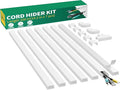 Delamu Cord Hider, 100in Self-Adhesive Cord Cover Kit for Wall Mounted TV, Paintable Wire Hider, Flexible Cable Management System, Cable Raceway Conceals 3-4 Wires, W1.18 H0.60in, White