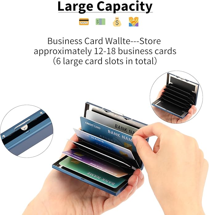 Stainless Steel Credit Card Wallet RFID Blocking Metal Case Pocket Business Card Holder for Women and Men