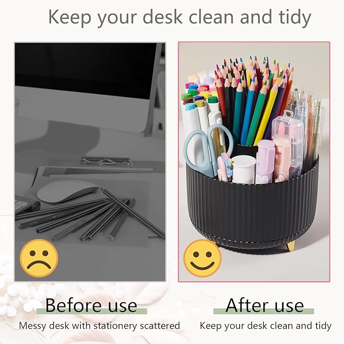 suniya Office Supplies,Desk Accessories,with Stapler,Tape Dispenser,Staple Remover,Scissor,Ballpoint Pen,Sticky Notes,Clear Tape,Staples,Desk Organizer,Ruler,Binder,Best Gift Set(Black)