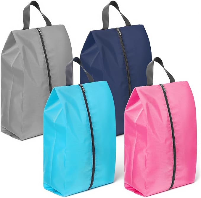 4 Pcs Shoe Bags for Travel, Travel Shoes Organizer with Zipper Golf Shoe Bag Reusable Water-proof Shoes Bag Portable Traveling Essentials