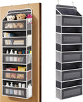 Over the Door Organizer 5-Tier, Heavy Duty Behind Door Storage, Anti-Tilt Capacity, Door Hanging Organizer with Clear Window for Closet, Bathroom, Nursery, Bedroom, Pantry, Shoe Diaper (Dark Gray)