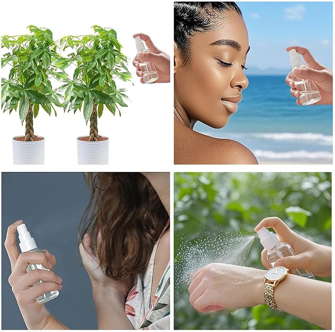 4Pk Clear Empty Travel Spray Bottles, Leakproof for Toner Face Hair