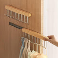 12 inch valet rods for closets, extendable and pull-out wardrobe pole for hanging clothes,bras,tie,belt,wardrobe pole with metal hooks, closet valet rod slide out,hanger wall（Right hook)
