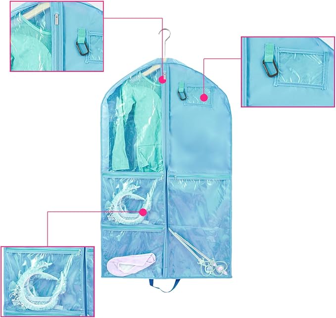 Waterproof Hanging Garment Bag,40 inch Garment Bags for Hanging Clothes,Garment Bags for Travel Storage,Dance Clothes Bag,Kids Garment Bag for Dance Costumes,Sports,Theatre,Beauty Pageants