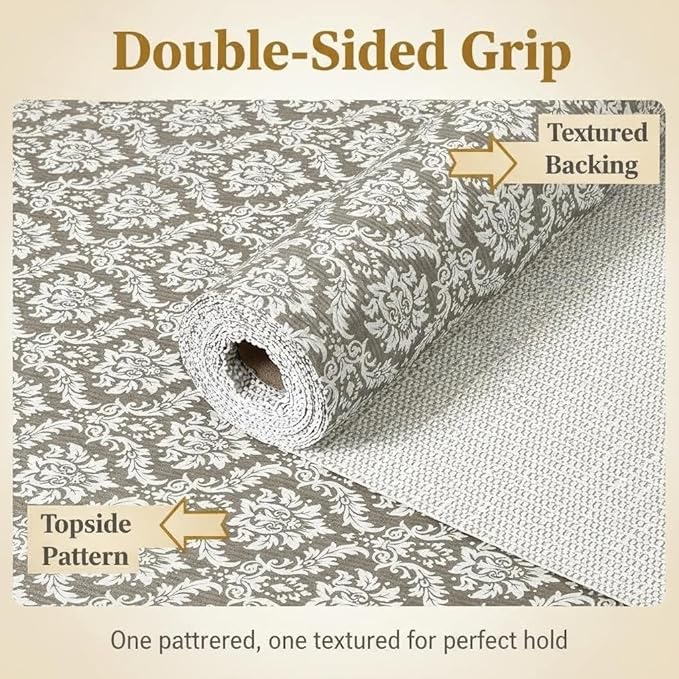Coavas Shelf and Drawer Liner, Non Slip Extra Grip Non Adhesive Waterproof Thickened Cabinet Mat, Easy Cut for Kitchen Pantry Bathroom Dresser Cupboard (Beige Cream, 12IN x 30FT)