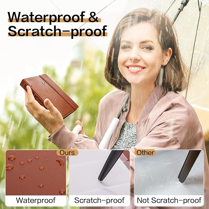 deli Business Card Book Holder, Business Card Organizer, Name Card Book Holder, Portable Office Business Card Holder, Hold 180 Cards, Brown