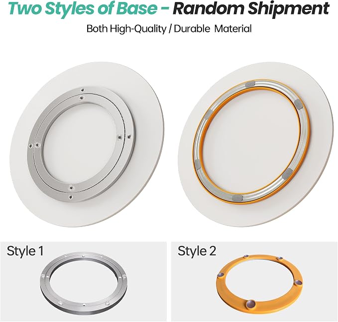 11.8" Lazy Susan Turntable – 360° Sinteredstone Silent Anti-Slip Turntable, Table Top Centerpiece for Kitchen, Pantry, Spice Rack, Refrigerator & Dining Table, White