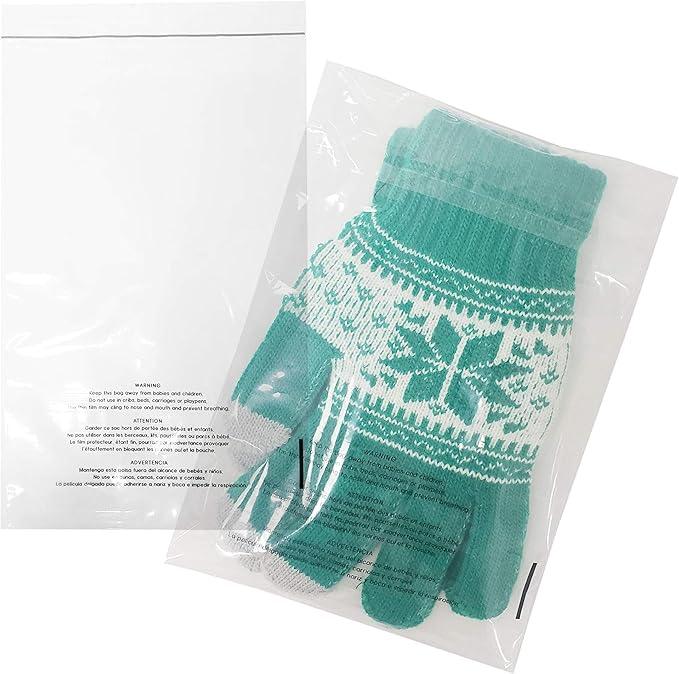 The Elixir Packaging 400 Count 6 x 9 Clear Poly Bag with Suffocation Warning Reclesable Transparent Plastic Tote Backpack Mailer Bag, Food Grade Material, 1.5 Mil Thickness