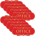 All Quality Designer Office Sign | Easy Installation - Red/Gold - Large (10 Pack)