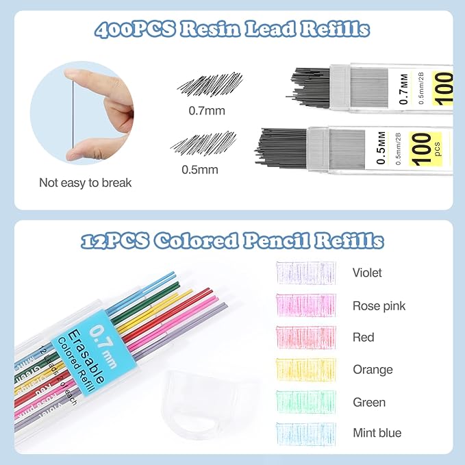 MoKo 60Pcs Aesthetic School Supplies with Cute Pencil Case (Pink), 12 Pastel Highlighters, 5 Black Ink Gel Pens, 6 Mechanical Pencil Set 0.5 & 0.7 mm for Students Stationary College Essentials