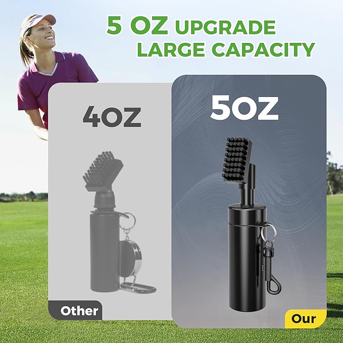 10L0L Golf Club Cleaner Brush, 2-in-1 Golf Club Cleaning Kit Includes Golf Club Brush wtih 5 oz Water Bottle & Groove Sharpener Tool, Essential Golf Accessories & Gifts for Golfers