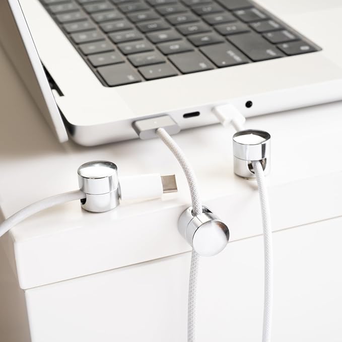 ICONIT Cable Anchors for Desk Organization | Premium Aluminum Cord Organizers | Charger + Cable Management Clips for Home & Office | Stylish, Sturdy, & Functional | (3 Pack) (Silver)