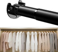 Closet Rod, 17-54 IN Closet Rods for Hanging Clothes, Black | Stepless Adjustable, Supports up to 66 lbs, Multiple Size Options, Easy Installation, Multi Purpose, Wall-Mounted