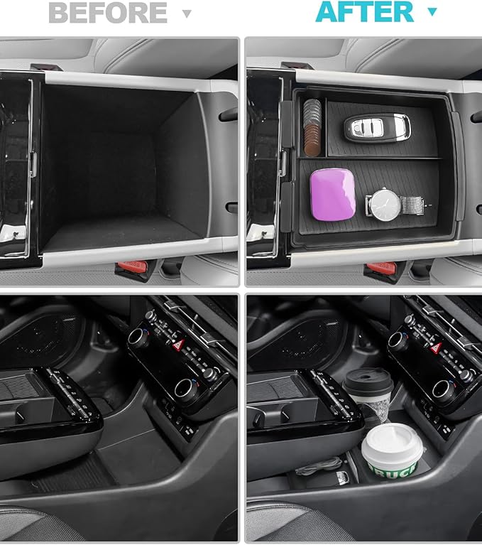 CDEFG 3Pcs for 2026 Hyundai Tucson Center Console Organizer, for 2025 2026 Hyundai Tucson (Hybrid/Limited) Accessories Middle Console & Lower Console Organizer Tray Storage Box