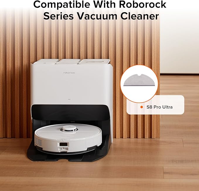 roborock 2 Pack Microfiber Mop Cloths for S8 Pro Ultra Robot Vacuum Cleaner, with Dual Sonic Vibrations Modules, Mop Pad Replacement Accessories
