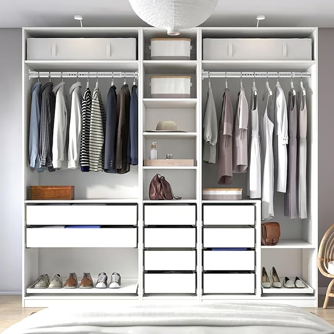 Closet Rod, 17 to 110 Inch Stainless Steel Adjustable Closet Rod,1.3 Inch Diameter Heavy Duty Closet Rods for Hanging Clothes,Silver Closet Poles for Wardrobes